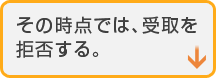 その時点では、受け取りを拒否する。