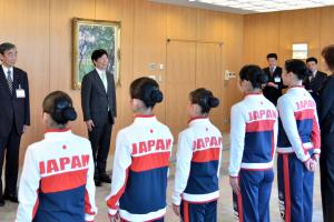 エアロビック世界選手権大会出場選手表敬訪問1