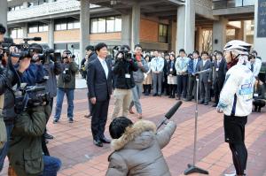 走れ!晴れ男 日本縦断おかやまPR出発式2
