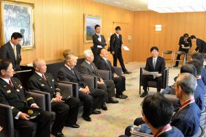岡山市消防団の全国消防操法大会優勝に係る岡山県消防防災功労者知事特別表彰等表彰式2