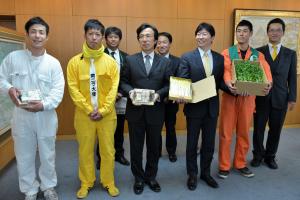 岡山市「黄ニラ・パクチー」PRのための表敬訪問3