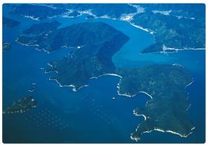 空から見た鹿久居島