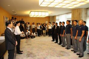 全国高等学校野球選手権大会出場校（創志学園高等学校）表敬訪問