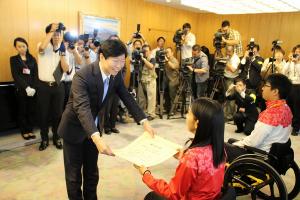 岡山県県民栄誉賞及びスポーツ特別顕賞授与式