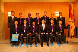 全国高等学校駅伝競走大会優勝　倉敷高等学校陸上競技部表敬訪問
