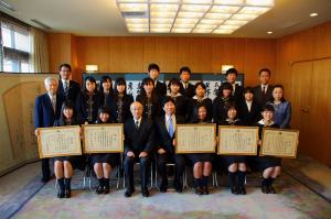 明誠学院高等学校書道部表敬訪問
