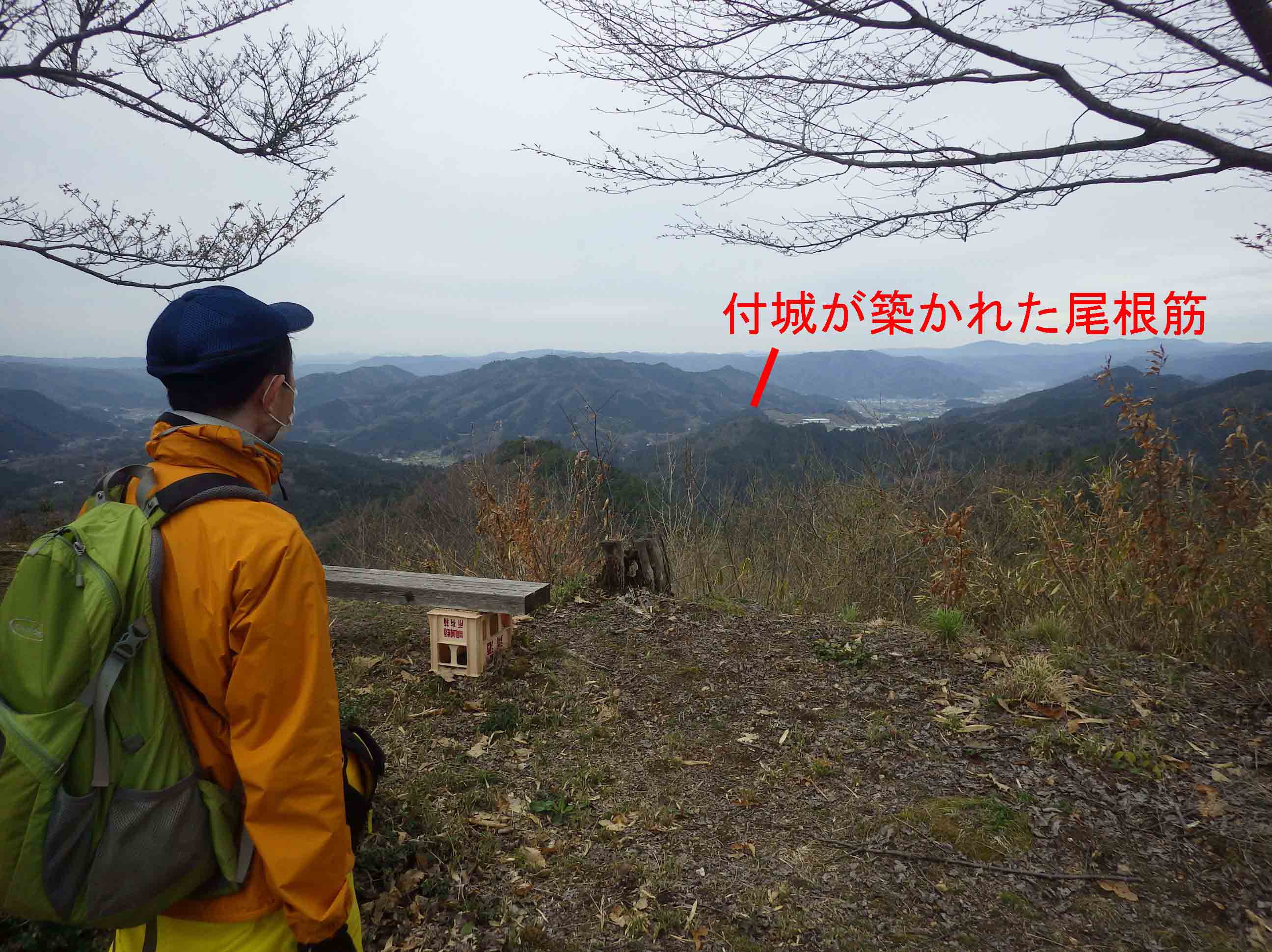 岩屋城跡から見た付城群