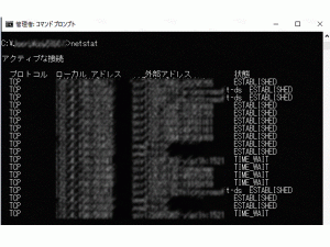 コマンドプロンプト画面の例