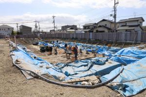 発掘調査の風景が写っています