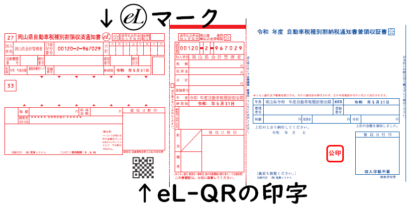 eL-QR付き納付書のサンプル