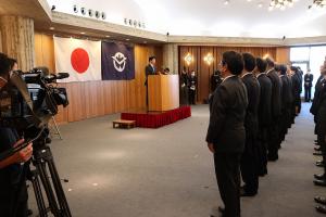 職員への知事の新年挨拶