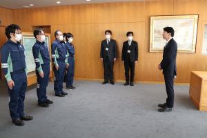 能登半島地震県保健師チーム出発式