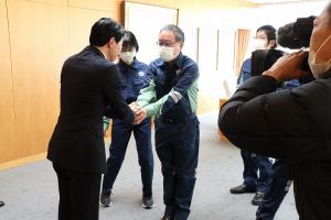 能登半島地震県保健師チーム出発式