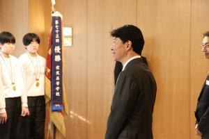 全日本バレーボール高校選手権大会優勝 表敬訪問〔就実高校女子バレーボール部〕