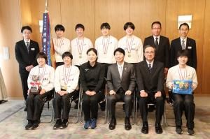 全日本バレーボール高校選手権大会優勝 表敬訪問〔就実高校女子バレーボール部〕