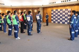 能登半島地震被災地支援チーム「チームおかやま」出発式