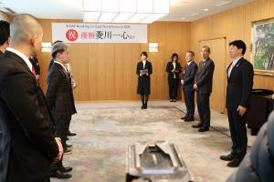 「WDSF Breaking for Gold World Series in 香港」優勝 表敬訪問〔菱川一心選手〕
