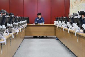 県水害対応訓練〔災害対策本部会議〕