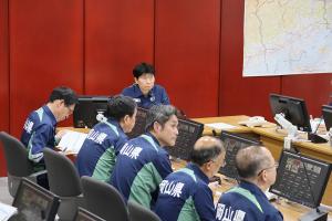 県水害対応訓練〔災害対策本部会議〕