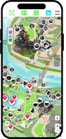 お城・お庭むすびマップのマップ画面のイメージ図