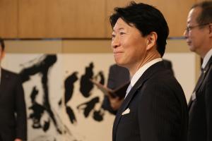 明誠学院高等学校書道部 表敬訪問