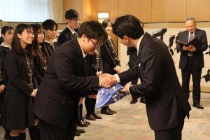 明誠学院高等学校書道部 表敬訪問