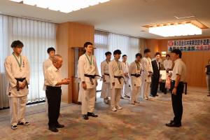 全日本実業団空手道選手権大会優勝 亀龍会空手道部 表敬訪問