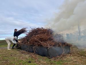 バイオ炭作製の様子