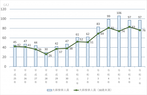 大麻年次推移グラフ