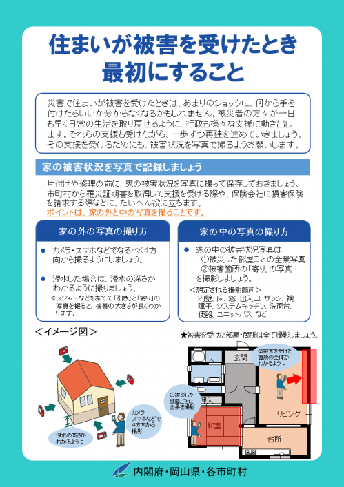 災害で住まいが被害を受けたとき最初にすること
