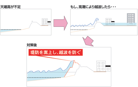 護岸天端高の確保