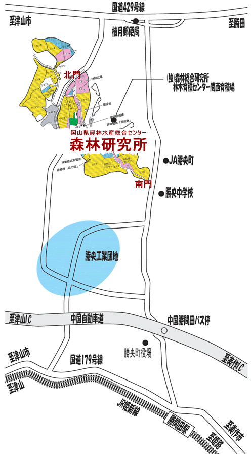 森林研究所周辺の詳細図面