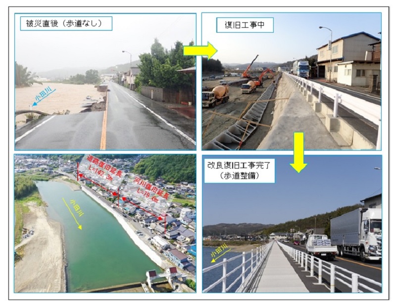 国道486号及び一級河川 小田川(井原市西江原町)