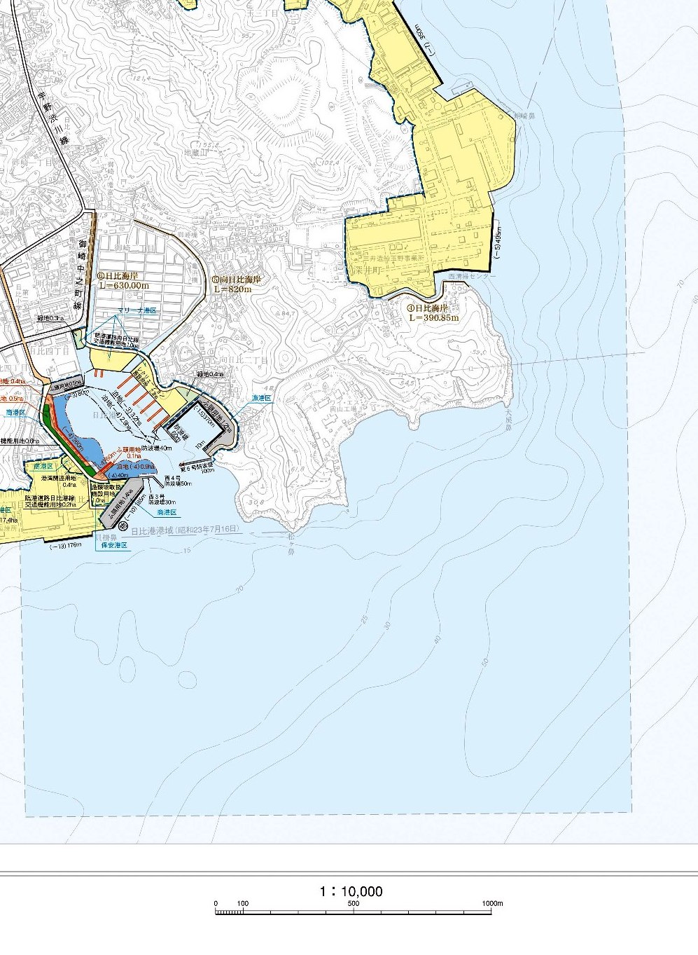 宇野港港湾計画図（南部）